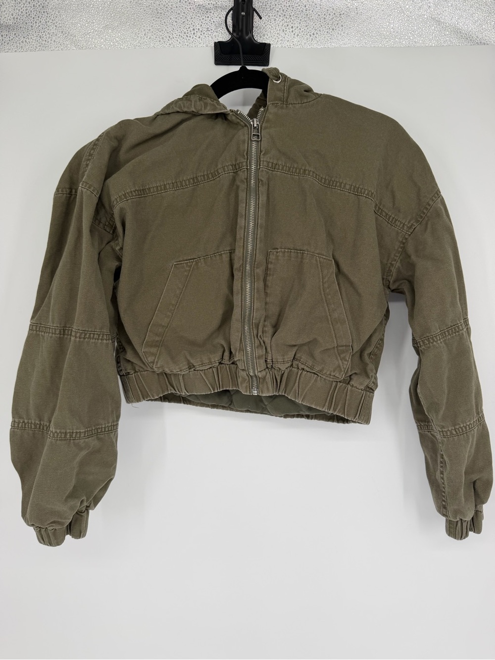 Aeropostale size small Olive Hooded Zip-Up Crop Jacket - Women